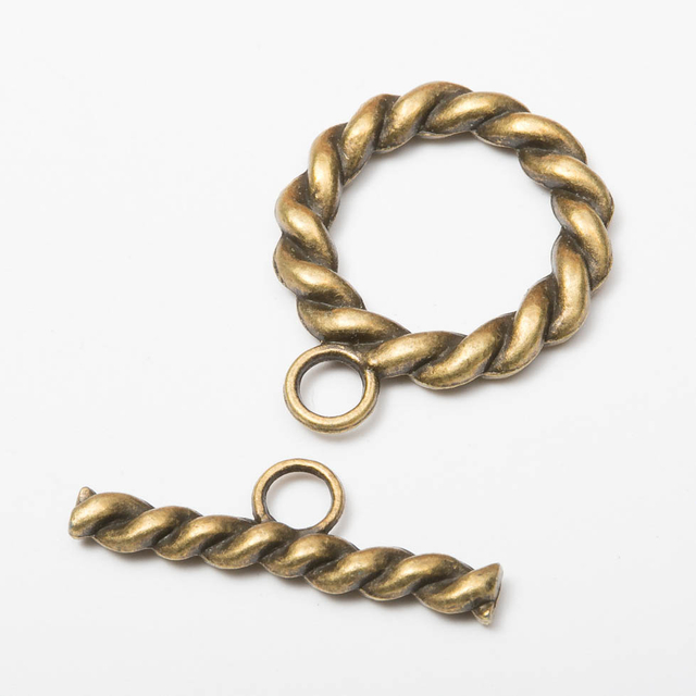 Fiasrel 10pcs DIY Jewelry Making Necklace Hooks Bracelets Connectors Simple Twist OT Toggle Clasp