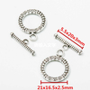 Fiasrel 10pcs DIY Alloy Toggle Clasp Metal Cord Ends Clasp Necklace Bracelet Clasps