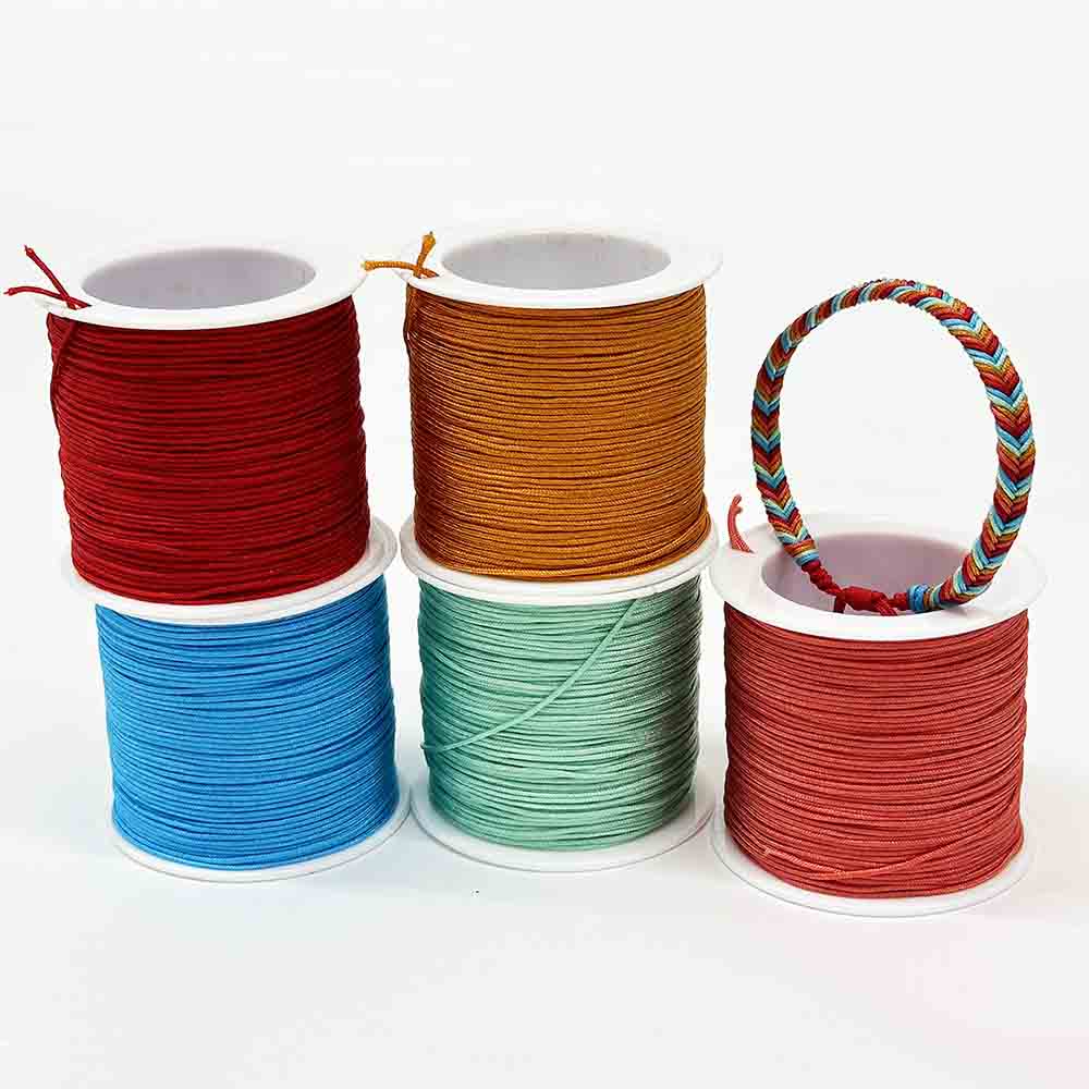 Fiasrel 0.8mm 5rolls Moonlight over the Lotus Pond Color Series Jewelry Jade Thread Knot Beading String