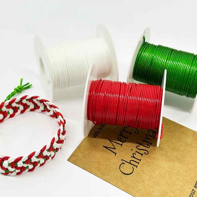 Fiasrel Christmas Thread Kit: 0.5/0.8/1.0/1.5mm 5/10/20yards DIY Braided Bracelet Necklace Rope Waxed Polyester Beading Cord for Jewelry Making Craft Supplies Other Decors Handwoven Accessories
