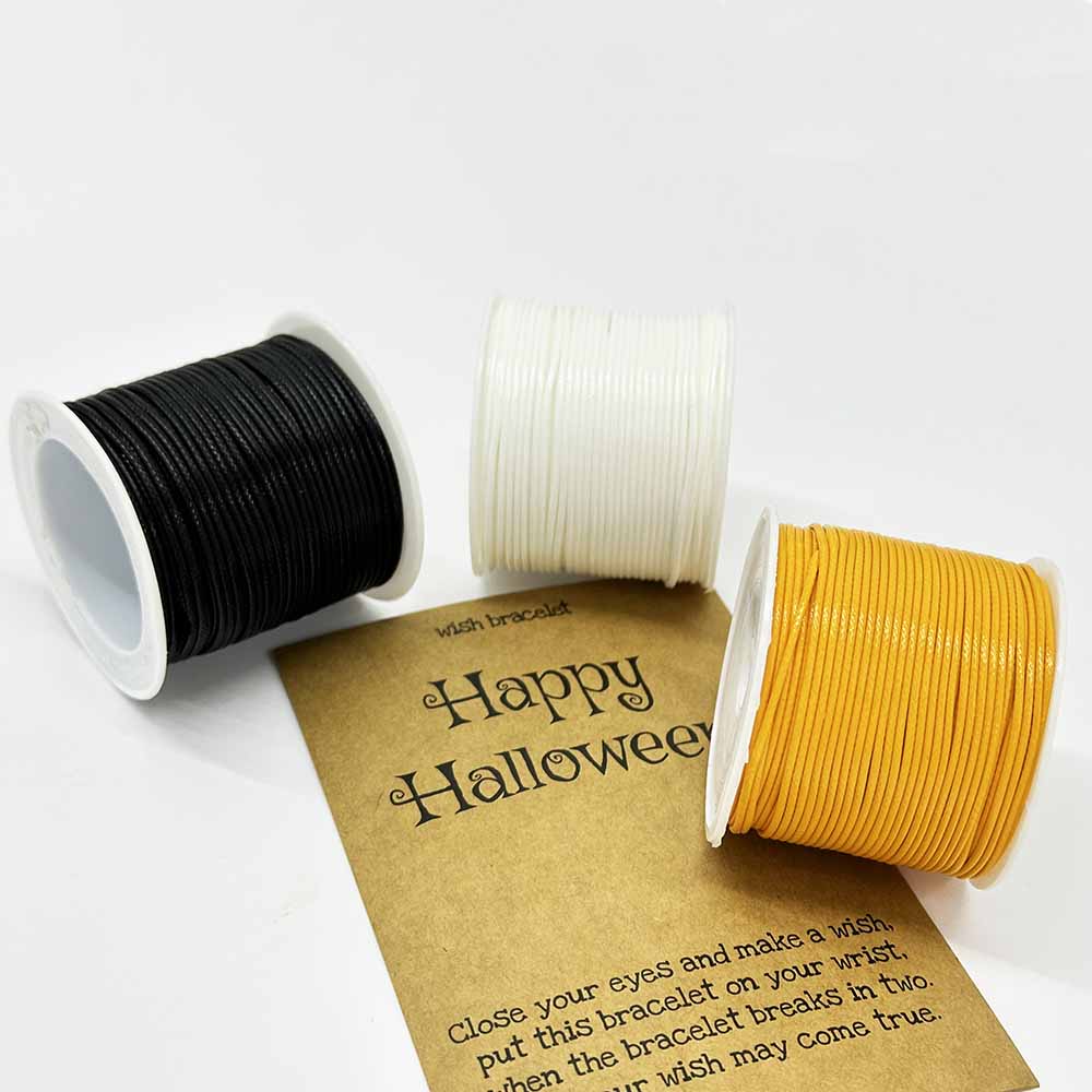 Fiasrel Halloween Thread Kit: 0.5/0.8/1.0/1.5mm 5/10/20yards Waxed Polyester Cord for Jewelry Making Necklace Earrings Bracelet Craft