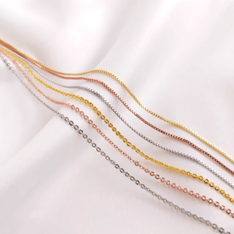Fiasrel 10pcs Box Chains Sliding Ball Length Adjustable Chain Necklace for Jewelry Accessories