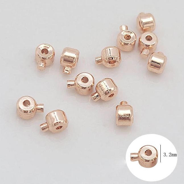 Fiasrel 20pcs 14k Gold Finishing Clip Buckle Diy Brass Wire Positioning Buckle