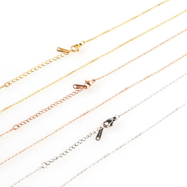 Fiasrel 10pcs Stainless Steel Chain Necklace O Linked Chains for Jewelry Making