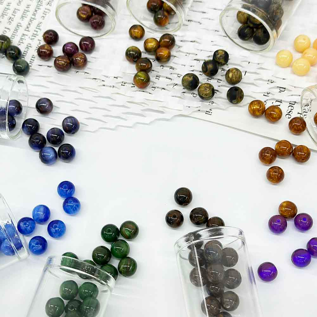 Fiasrel 20pcs Round Ball Shape Acrylic Beads for Jewelry Making