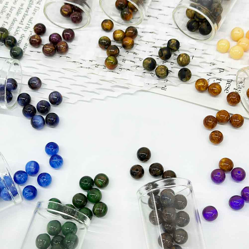 Fiasrel 20pcs Round Ball Shape Acrylic Beads for Jewelry Making