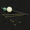 Fiasrel 100pcs Rose Gold Plated Double Eyes Pin Earring Posts Ball Head Needles for DIY Jewelry Making