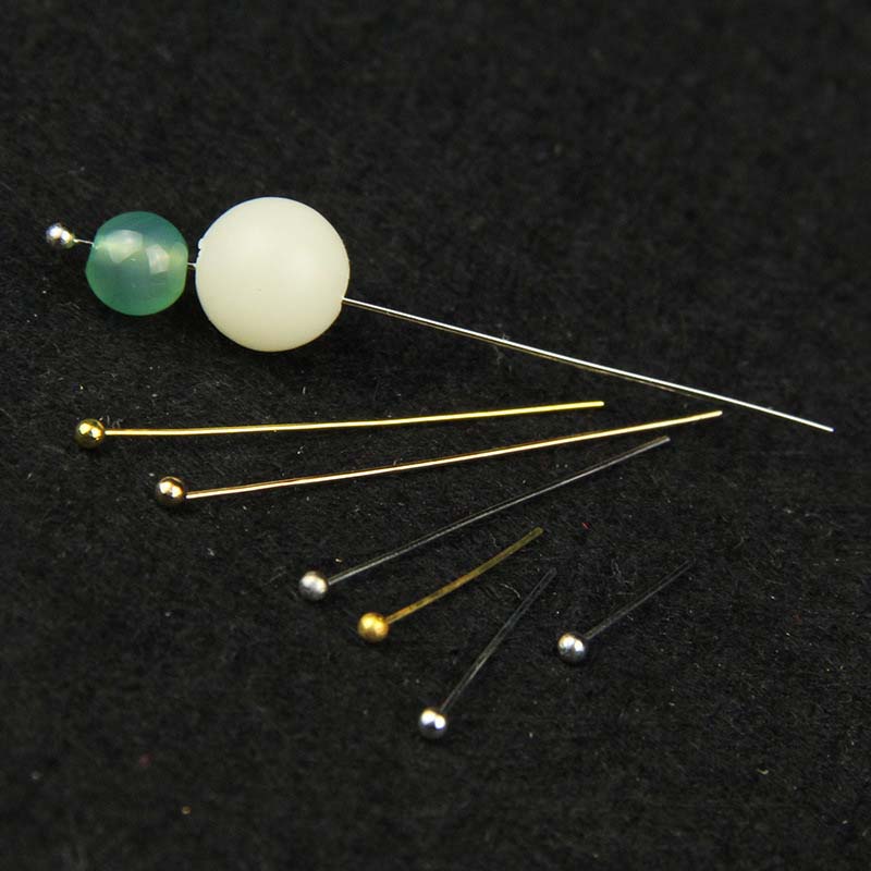 Fiasrel 100pcs Rose Gold Plated Double Eyes Pin Earring Posts Ball Head Needles for DIY Jewelry Making