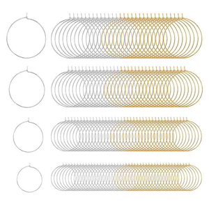 Fiasrel 50pcs Hypoallergenic DIY Jewelry Earring Making Supplies Kit Pure Titanium Earrings Hooks Wine Glass Ring Charms Goblet Drink Glass Charms