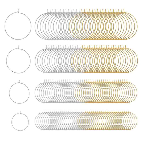Fiasrel 50pcs Hypoallergenic DIY Jewelry Earring Making Supplies Kit Pure Titanium Earrings Hooks Wine Glass Ring Charms Goblet Drink Glass Charms