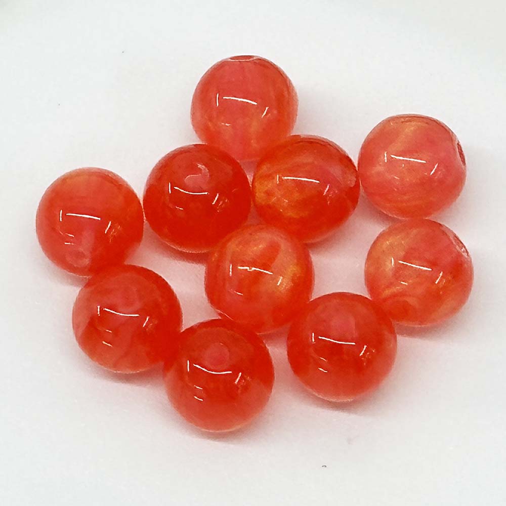 Fiasrel 20pcs 8mm 10mm Round Acrylic Beads for DIY Jewelry Bracelet Necklace Earring Phone Strap Crafts Supplies