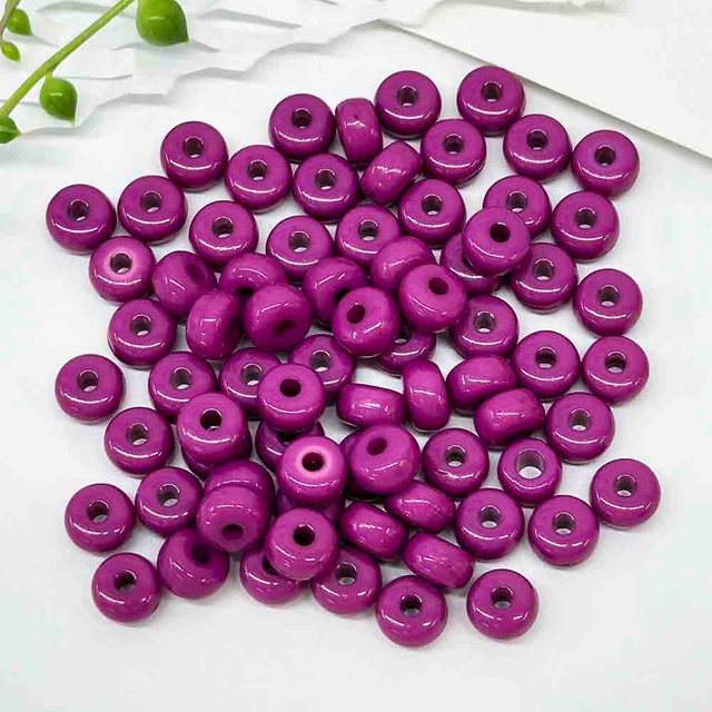 Fiasrel 50pcs Handmade Jewelry Accessories Solid Colored Acrylic Millet Loose Beads