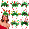 Fiasrel 2pcs Hair Accessories Glitter Christmas Tree Hair Hoop Santa Claus Snowman Hairband Christmas Elk Snowflake Headband