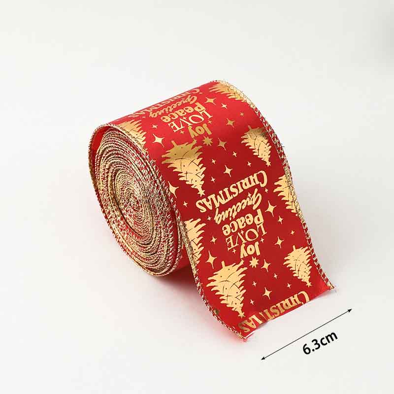 Fiasrel Christmas Ribbon Flocking Decoration Ribbon Christmas Gold Dot Bow Atmosphere Supplies Gift Packaging