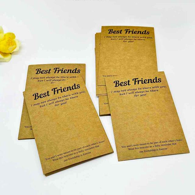 Fiasrel 20/50/100pcs Earring Packaging Necklace Display Jewelry Cards Best Friends Kraft Card Paper