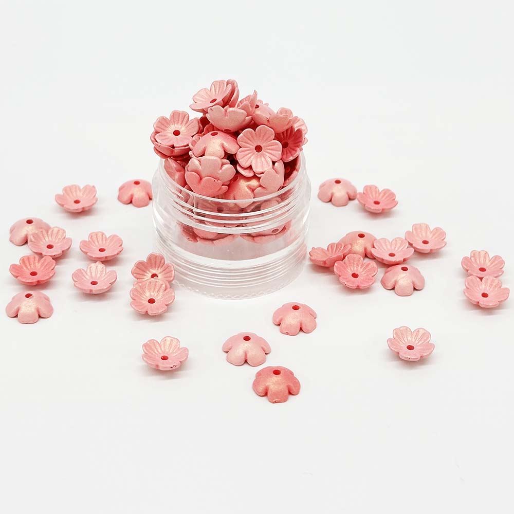 Fiasrel 50pcs Petal Beads for DIY Jewelry Making Bracelets Necklace Earrings