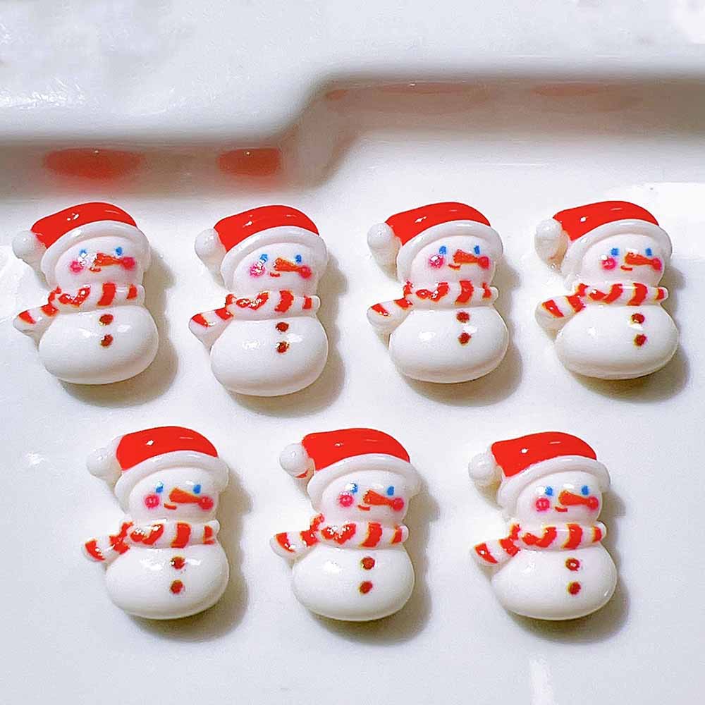 Fiasrel 10pcs DIY Handmade Material Shoe Flower Hat Cream-Glue Stationery Patch Resin Accessories Resin Christmas Charms