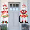 Fiasrel Christmas Santa Christmas Home Front Door Wall Hanging Christmas Banner Garage Porch Decor Couplets Door Wall Hanging Signs