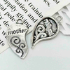 Fiasrel 10pcs DIY Jewelry Accessories Alloy Letter Charms Broken Heart Double Pendants Mother Daughter Engraved Beads