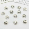 Fiasrel 50pcs Silver Alloy Smiley Face Beads for Earrings Jewelry Accessories Hand-beaded Making
