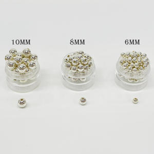 Fiasrel 6/8/10mm 100pcs/bag Silver Plated Big Hole Round Beads for Jewelry Making