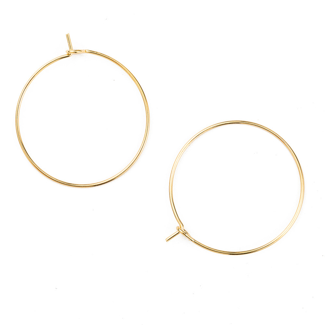 Fiasrel 10/50pais Handmade DIY Earrings Accessories Multi-size Circle Pendant Gold Silver Earring Hoops