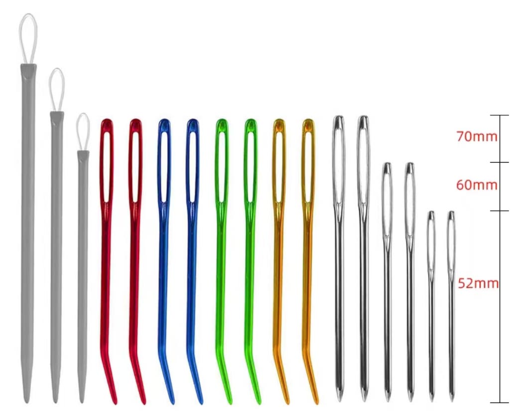 Fiasrel 17pcs/Set Home Sewing Large Eye Blunt Needles for Hand Sewing Yarn Sewing Needles Set Weave Knitting Crochet DIY Craft