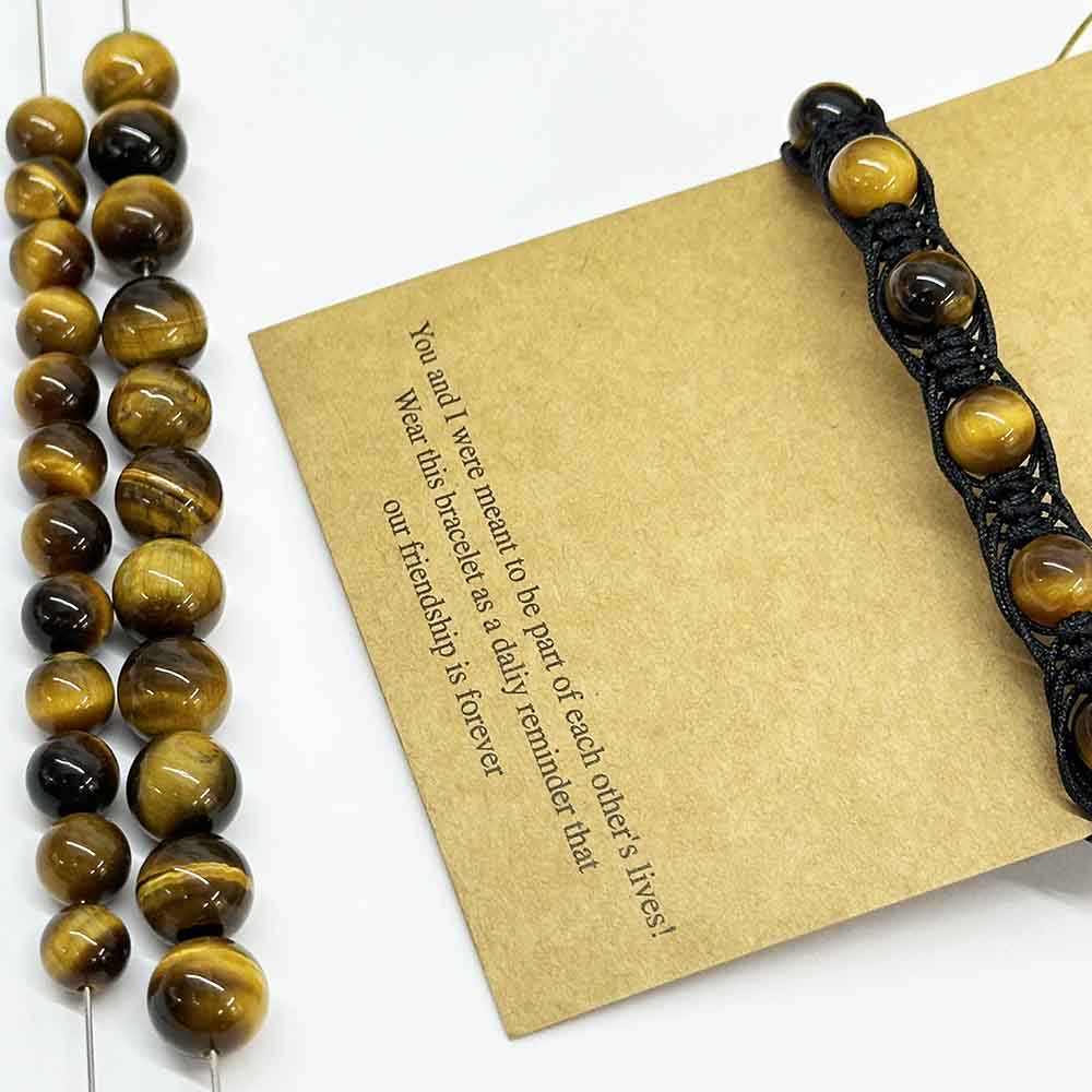 Fiasrel Tiger Eye Stone Loose Beads Yellow Tiger Eye Round Beads