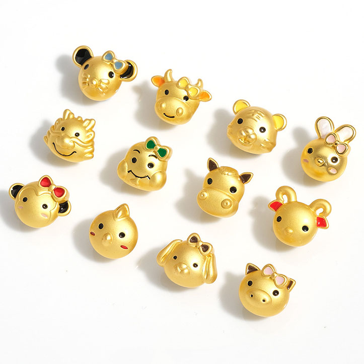 Fiasrel 1pcs 12 Zodiac Beads DIY Charm Smooth Bead Jewelry Making Accessories