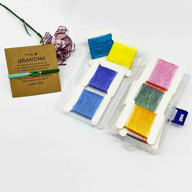 Fiasrel 15-color DIY Magic Sparkle Color Threads Kit: 6ply Magic Sparkle Color Braided Bracelet Jewelry Thread Hand Craft Accessories Metallic Threads