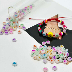 Fiasrel 100/500pcs Fluorescent Acrylic Alphabet Beads for Making Bracelet Necklace Earrings Keychain Jewelry Accessories