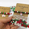 Fiasrel Merry Christmas Bead Kit - Red Green White Barrel Beads for DIY Jewelry Hair Accessories Holiday Decor Craft Supplies