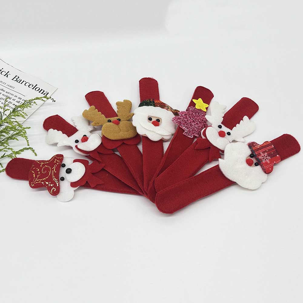Fiasrel 6pcs Festive Christmas Slap Bracelets for Holiday Parties Family Gifts Christmas Gift Wholesale Decoration