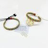 Fiasrel Color Gradient Wax Cord Hand Woven Adjustable Multicoloured Rope Bracelet