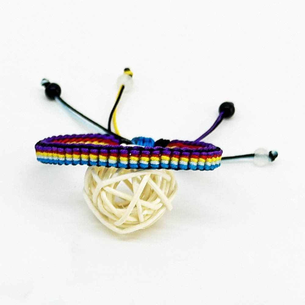 Fiasrel Rainbow Bracelet Handmade Colorful Rope Cord Woven Adjustable Friendship Bracelet