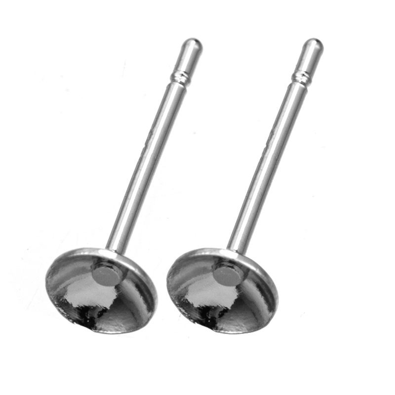 Fiasrel 10Pairs Earring Mountings Brass Earring Pin with Cap for Earring Jewelry Findings