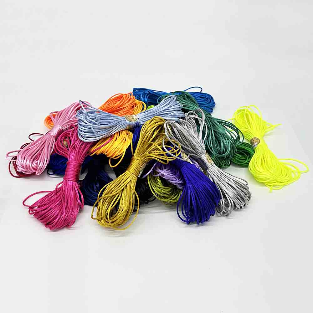 Fiasrel 30Colors 1.5mm 2.0mm 2.5mm 20 Yards/Bundle Satin Nylon Polyester Cord Chinese Knotting Silky Macrame Braided Rope Cord for DIY Handmade Bracelet Necklace Handwoven Jewelry Making Craft Supplie