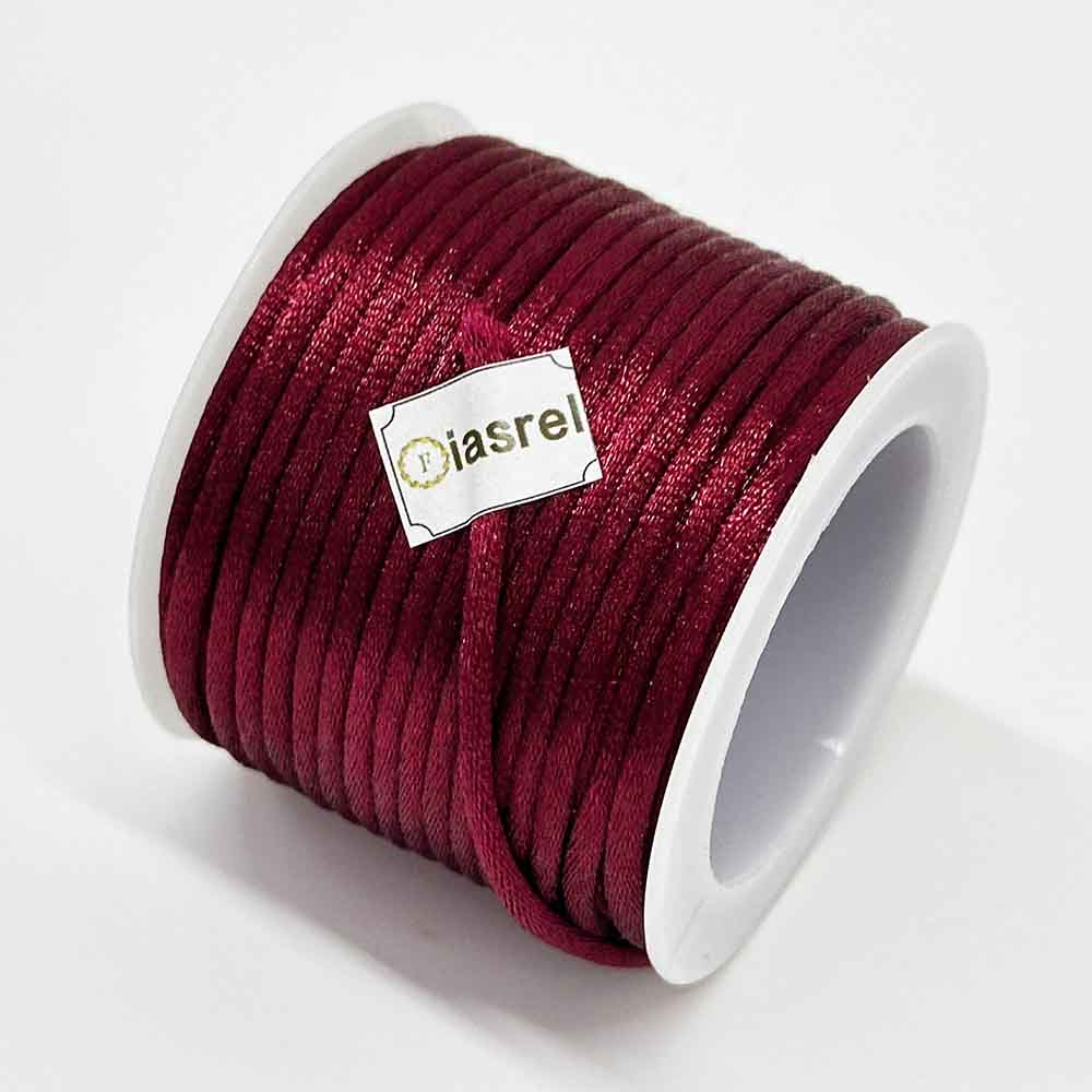 Fiasrel 40pcs 2.5mm Colorful Silky Macrame Braided Satin Cord Handmade DIY Woven Rope Nylon Chinese Knotting Craft Beading Cord for DIY Jewelry Making Bracelet Necklace