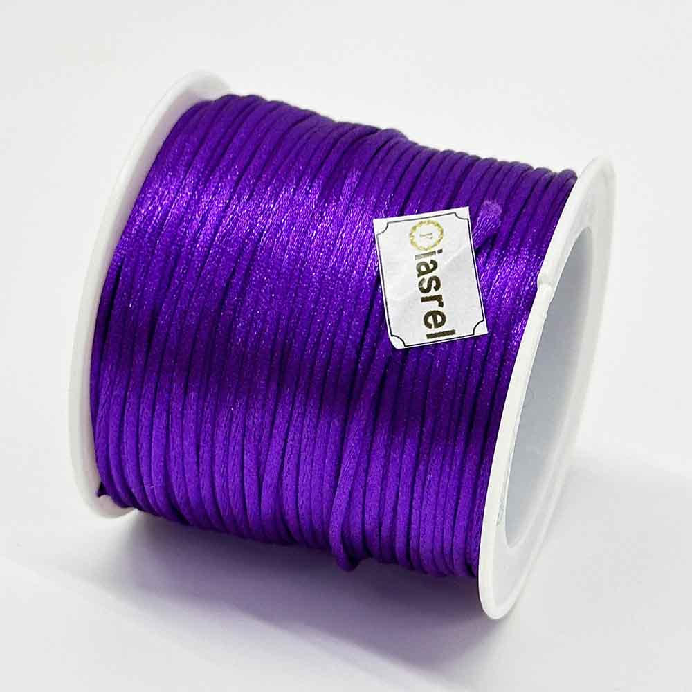 Fiasrel 30pcs 30 Color 1.5mm Rattail Satin Macrame Nylon Silk Cord Braided Jewelry String Thread for DIY Jewelry Making Craft Supplies