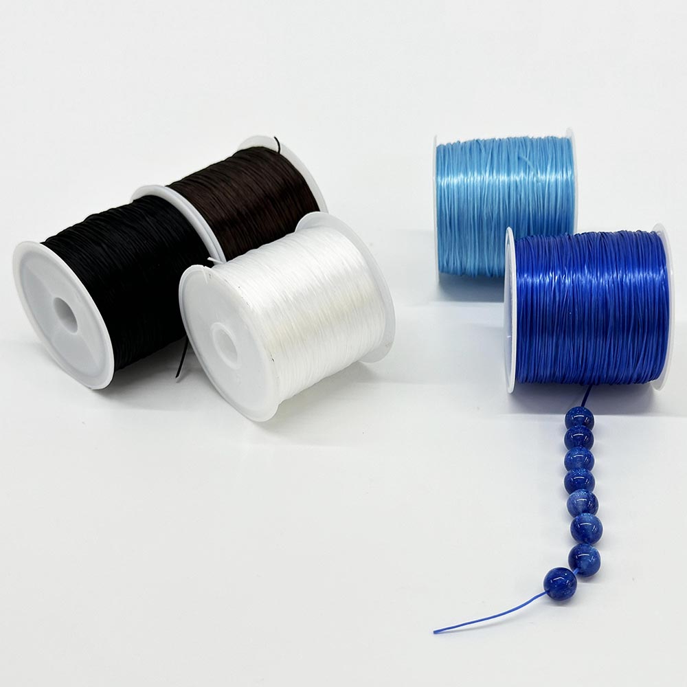 Fiasrel 32Yards/Roll 0.8mm 5Rolls Colorful Elastic Cord Beading Threads Stretched String Elastic String for Jewelry Making Supply DIY Necklace Bracelet