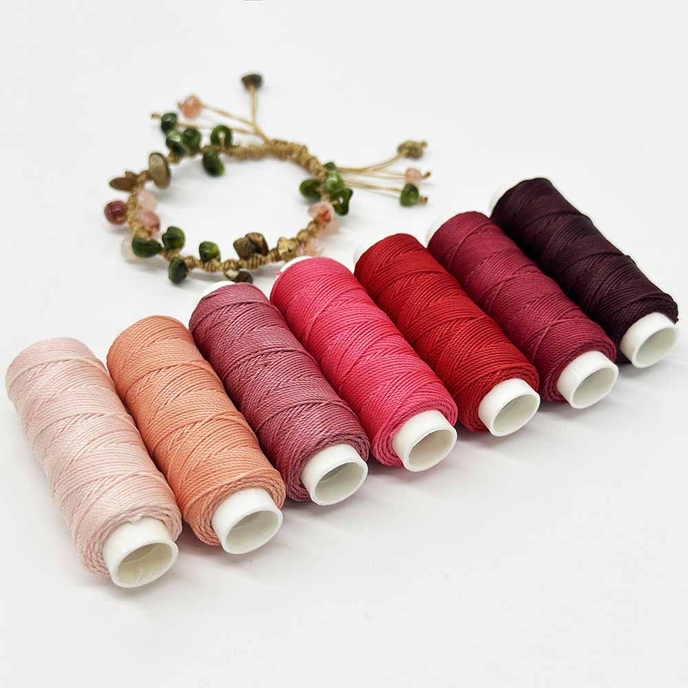 Fiasrel 1set 7pcs 0.55mm Waxed Polyester Cord Set DIY Leather Sewing Thread for Jewelry Making