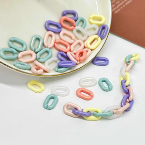 Fiasrel 100pcs Candy Color interlocking beads U-shaped Open Ring Assemblable Chain Links for Bracelet Necklace Earrings DIY Jewelry Making Small Business Supplies