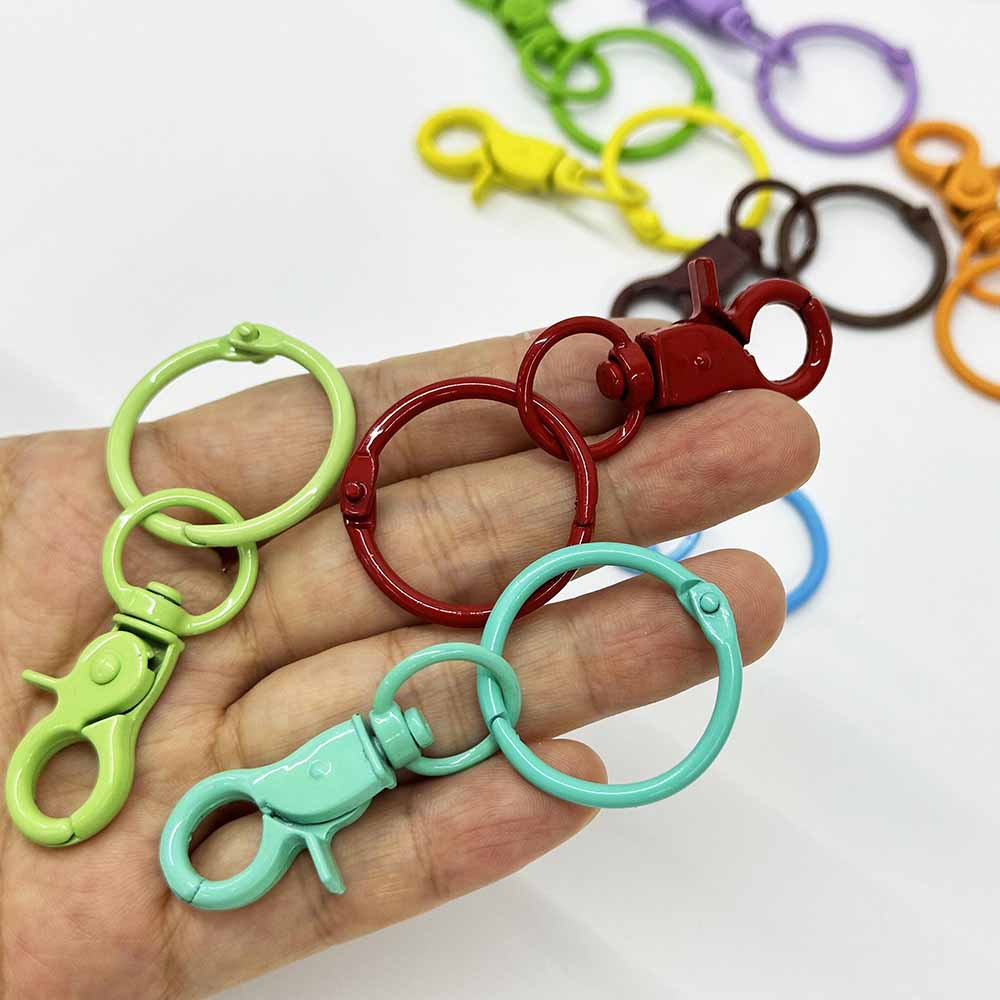 Fiasrel Mixed Color 5/10/50pcs Color Alloy Baked Paint Keychain Lobster Buckle Clasps Hooks for DIY Key Ring Handmade Crafts Making