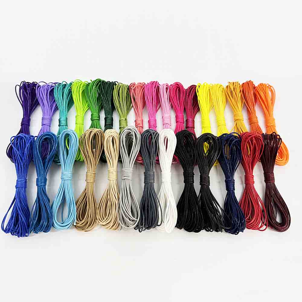 Fiasrel 5m/lot 10m/lot 30Color 0.5mm 0.8mm 1.0mm 1.5mm 1Set DIY Braided Handmade Polyester Leather Thread String Wax Thread String Strap for DIYJewelry Bracelet Making Macrame Crafting Supplier