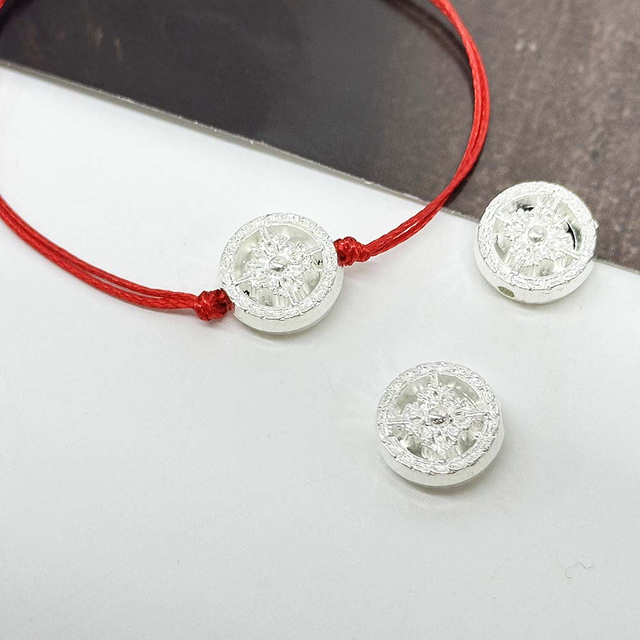 Fiasrel 20/50pcs Silver Round Spacer Beads for Jewelry Making Bracelet Necklace Accessories