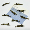 Fiasrel 20/50pcs Antique KC Golded Tone Alloy alloy LOVE linker Charm Connector for Valentines Day Jewellery Necklace Bracelet Supplies