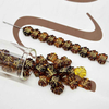 Fiasrel 30/50/100pcs 3D Acrylic Gold Plated Tree Leaf Beaded Charms Vintage Amber Sketch Golden Leaves Acrylic Beads for DIY Jewelry Making Necklace And Bracelet Accessories