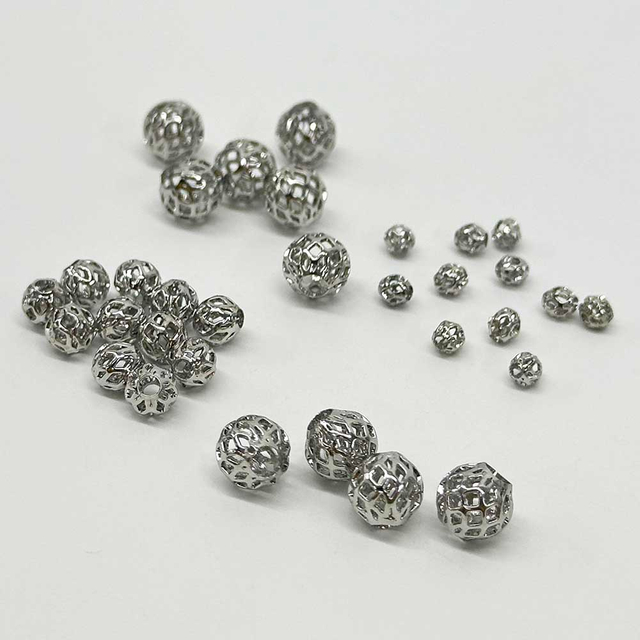Fiasrel 4/6/8mm Silver Hollow Round Beads Spacer Beads for DIY Jewelry Making Bracelet, Necklace, Earrings Crafts