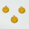 Fiasrel 10/50pcs Alloy Round Enamel Smile Face Charms for Earrings Necklace Bracelet DIY Jewelry Making Accessories