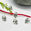 Fiasrel 10/20/50pcs Zinc Alloy Vintage Halloween Silvery Skull Beads for DIY Jewelry Making Bracelet Necklace Supplies